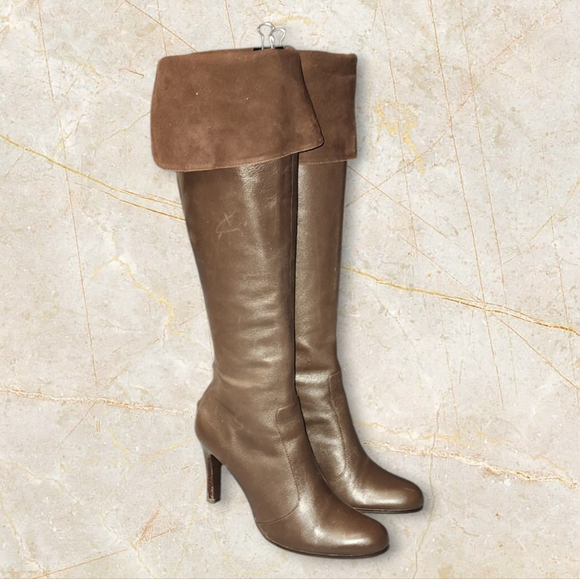 Ralph Lauren Shoes - Women Vintage Leather Brown Tall Over The Knee Boots by Ralph Lauren Size 7M.